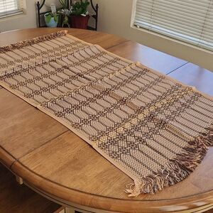 Lithuanian brown and gold woven table runner